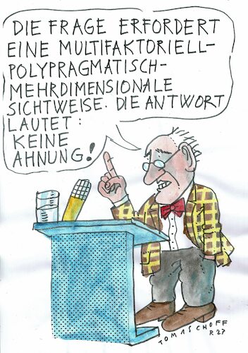 Cartoon: Ahnung (medium) by Jan Tomaschoff tagged wissenschafts,gerede,jargon,wissenschafts,gerede,jargon