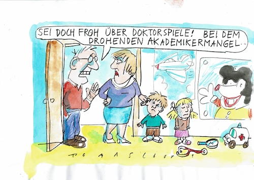 Cartoon: Akademikermangel (medium) by Jan Tomaschoff tagged fachkräfte,mangel,akademiker,ärzte,fachkräfte,mangel,akademiker,ärzte