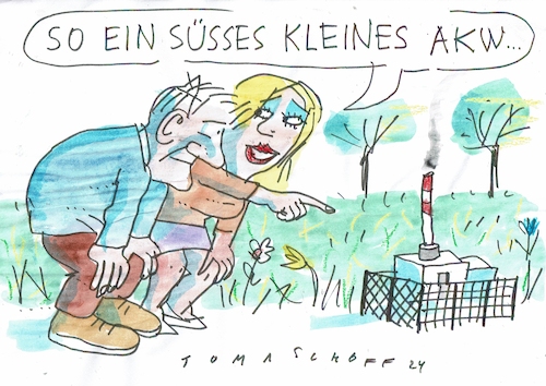 Cartoon: AKW (medium) by Jan Tomaschoff tagged energie,strom,atomkraft,energie,strom,atomkraft