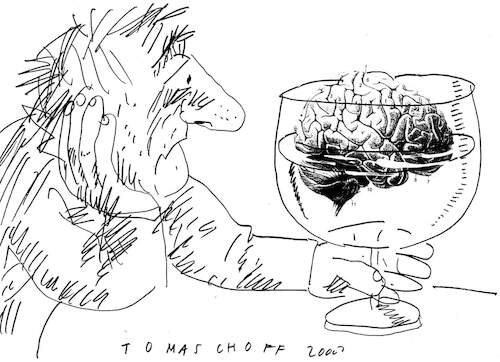 Cartoon: Alkohol (medium) by Jan Tomaschoff tagged alkohol,sucht,gehirn,demenz