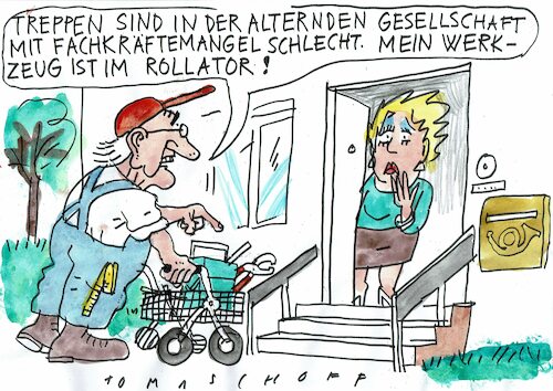 Cartoon: Alter (medium) by Jan Tomaschoff tagged alter,fachkräftemangel,alter,fachkräftemangel