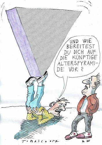 Cartoon: Alterspyramide (medium) by Jan Tomaschoff tagged demografie,jugend,alter,demografie,jugend,alter