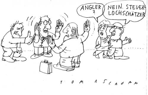 Cartoon: Angler? (medium) by Jan Tomaschoff tagged steuerschätzung,steuerschulden,haushaltsloch,staatsverschuldung