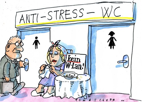 Cartoon: Anti Stress (medium) by Jan Tomaschoff tagged anti,stress,erreichbarkeit,anti,stress,erreichbarkeit