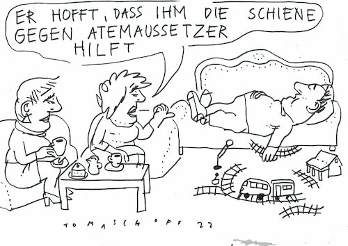 Cartoon: Apnoe (medium) by Jan Tomaschoff tagged schlafapnoe,schiene,schlafapnoe,schiene