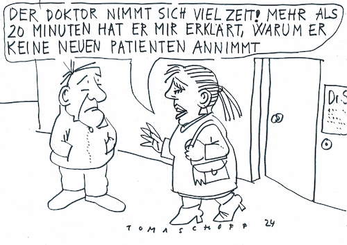 Cartoon: Arzt (medium) by Jan Tomaschoff tagged ärztemangel,termine,ärztemangel,termine