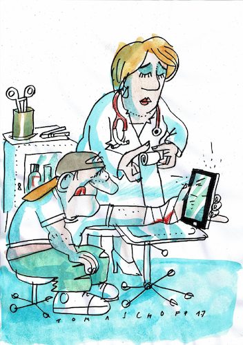 Cartoon: Aua (medium) by Jan Tomaschoff tagged handy,handy