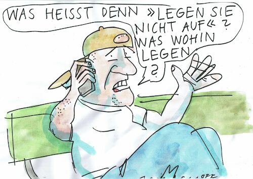 Cartoon: auflegen (medium) by Jan Tomaschoff tagged handy,telefon,technik,handy,telefon,technik