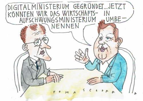 Cartoon: Aufschwung (medium) by Jan Tomaschoff tagged wirtschaft,flaute,krise,klingbail,merz,wirtschaft,flaute,krise,klingbail,merz