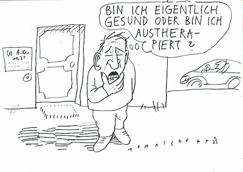 Cartoon: austherapiert (medium) by Jan Tomaschoff tagged midizin,gesundheit,heilkunst,midizin,gesundheit,heilkunst