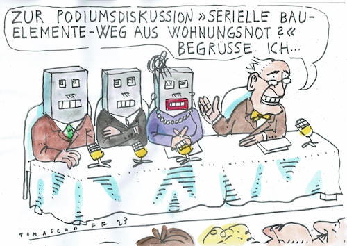 Cartoon: Bauen (medium) by Jan Tomaschoff tagged wohnungsnot,bauen,platte,seriell,wohnungsnot,bauen,platte,seriell