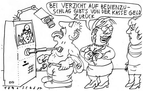 Cartoon: Bedienzuschlag (medium) by Jan Tomaschoff tagged bedienzuschlag,kostendämpfung,gesundheitssystem,gesundheitsreform,krankenversicherung