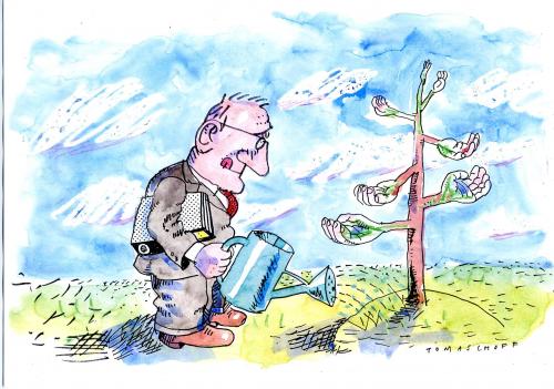 Cartoon: Begehrlichkeiten wecken... (medium) by Jan Tomaschoff tagged wahlen,wahlversprechen,wahlgeschenke,steuersenkung