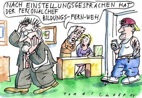 Cartoon: Bildungsfernweh (medium) by Jan Tomaschoff tagged jobs,bildung,jobs,bildung