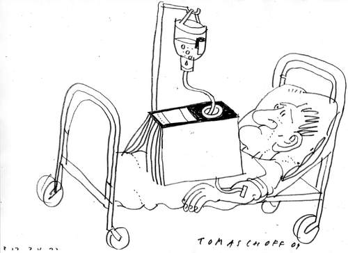 Cartoon: Bürokratie (medium) by Jan Tomaschoff tagged ärzte,krankenhäuser,diagnose,gesundheitssystem