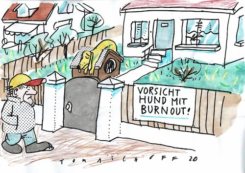 Cartoon: Burnout (medium) by Jan Tomaschoff tagged burnout,stress,leistung,burnout,stress,leistung