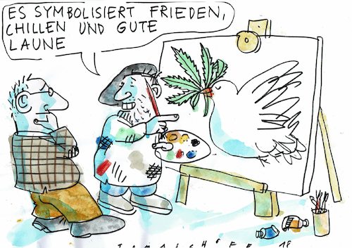 Cartoon: Cannabis (medium) by Jan Tomaschoff tagged cannabis,cannabis