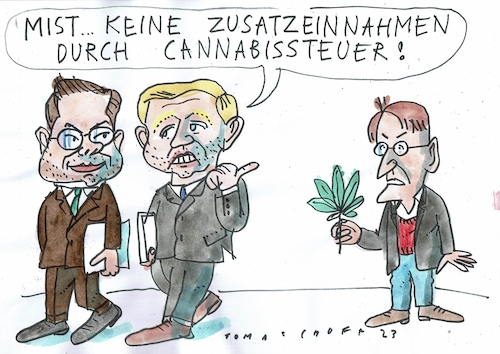 Cartoon: Cannabissteuer (medium) by Jan Tomaschoff tagged cannabis,drogen,steuern,lauterbach,cannabis,drogen,steuern,lauterbach