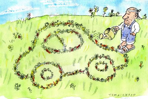 Cartoon: Car (medium) by Jan Tomaschoff tagged car,traffic,nature
