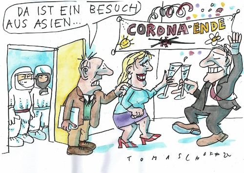 Cartoon: Corona (medium) by Jan Tomaschoff tagged corona,vorsicht,massnahmen,china,corona,vorsicht,massnahmen,china