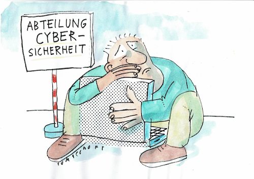 Cartoon: Cybersicherheit (medium) by Jan Tomaschoff tagged cyberangriff,internet,cyberangriff,internet