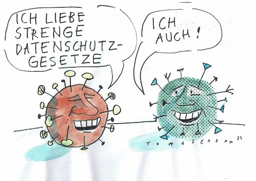 Cartoon: Datenschutz (medium) by Jan Tomaschoff tagged viren,pandemie,datenschutz,viren,pandemie,datenschutz
