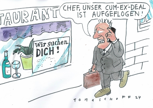 Cartoon: Deal (medium) by Jan Tomaschoff tagged cum,ex,kriminalität,wirtschaft,geld,cum,ex,kriminalität,wirtschaft,geld