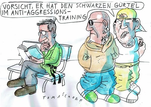 Cartoon: Deeskalation (medium) by Jan Tomaschoff tagged wut,aggression,wut,aggression