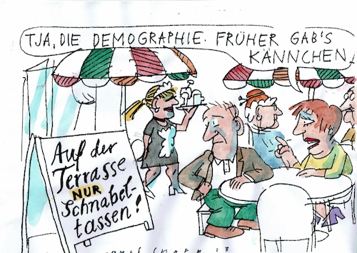 Cartoon: Demografie (medium) by Jan Tomaschoff tagged demografie,gastronomie,alter,demografie,gastronomie,alter