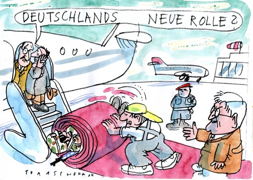 Cartoon: Deutschlands neue Rolle (medium) by Jan Tomaschoff tagged aussenpolitik,aussenpolitik