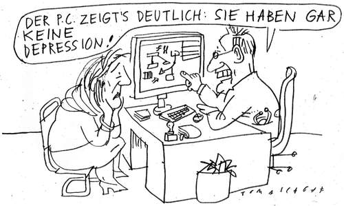 Cartoon: Diagnose (medium) by Jan Tomaschoff tagged depression
