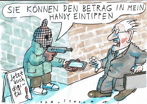 Cartoon: digital (medium) by Jan Tomaschoff tagged service,fortschritt,service,fortschritt