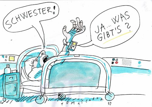 Cartoon: digital (medium) by Jan Tomaschoff tagged gesundheit,pflege,fachkräftemangel,gesundheit,pflege,fachkräftemangel
