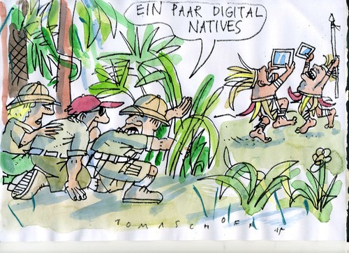 Cartoon: digital natives (medium) by Jan Tomaschoff tagged internet,computer,internet,computer