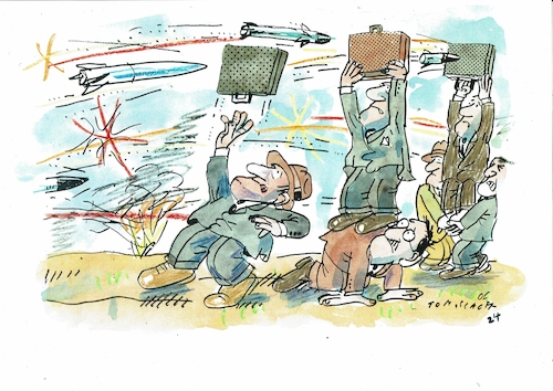 Cartoon: Diplomatie (medium) by Jan Tomaschoff tagged diplomatie,krieg,raketen,diplomatie,krieg,raketen