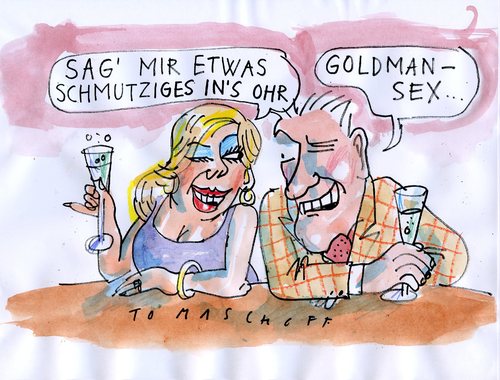 Cartoon: Dirty Talking (medium) by Jan Tomaschoff tagged goldman,sachs,banken,goldman,sachs,banken,sex,dirty talk,dirty,talk