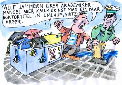 Cartoon: Doktortitel (medium) by Jan Tomaschoff tagged doktortitel,akademiker