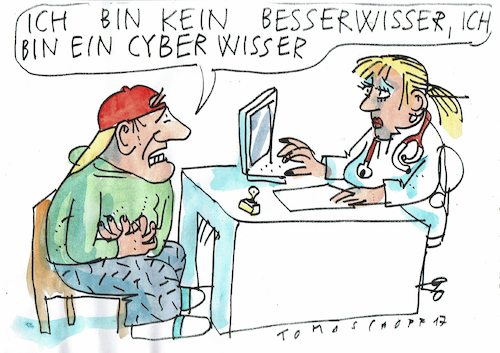 Cartoon: Dr. Google (medium) by Jan Tomaschoff tagged gesundheit,krankheitsangst,internet,gesundheit,krankheitsangst,internet