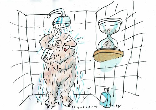 Cartoon: Dusche (medium) by Jan Tomaschoff tagged energie,gas,wärme,wasser,energie,gas,wärme,wasser