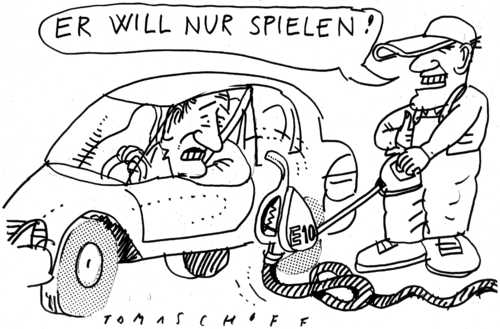 Cartoon: e10 (medium) by Jan Tomaschoff tagged e10,sprit,benzin,tankstelle,sprit,benzin,tankstelle,e10