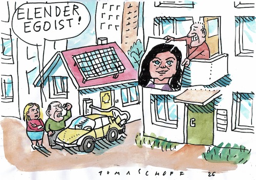 Cartoon: Egoist (medium) by Jan Tomaschoff tagged reiche,energie,fotovoltaik,eauto,förderung,steuern,reiche,energie,fotovoltaik,eauto,förderung,steuern