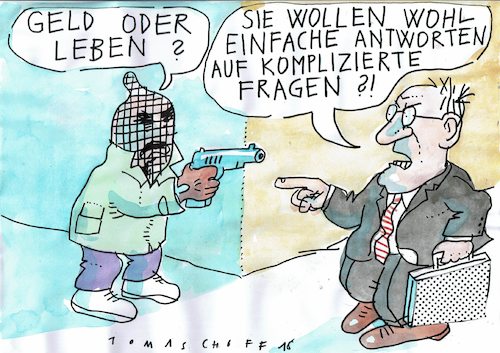 Cartoon: Einfahce Antworten (medium) by Jan Tomaschoff tagged verschwörungstheorien,verschwörungstheorien