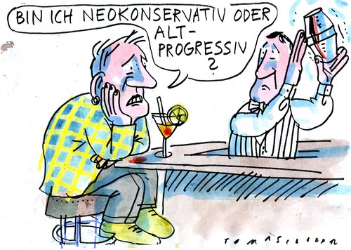 Cartoon: Einordnung (medium) by Jan Tomaschoff tagged neokonservativ,neokonservativ