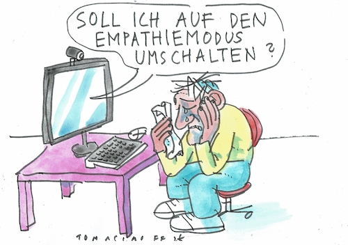 Cartoon: Empathie (medium) by Jan Tomaschoff tagged ki,gesundheit,beziehung,empathie,ki,gesundheit,beziehung,empathie