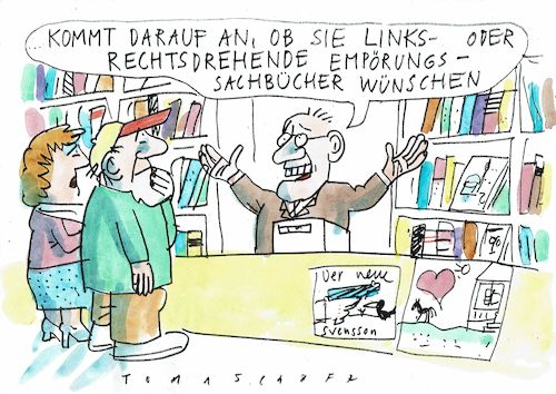 Cartoon: Empörung (medium) by Jan Tomaschoff tagged rechts,links,spoaltung,rechts,links,spoaltung