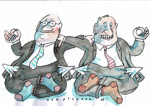 Cartoon: Entspannt (medium) by Jan Tomaschoff tagged geld,schulden,stress,entspannung,geld,schulden,stress,entspannung