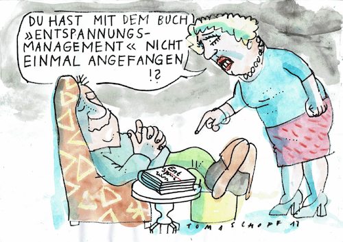Cartoon: Entspannung (medium) by Jan Tomaschoff tagged stress,entspannung,leistung,stress,entspannung,leistung