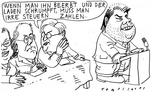Cartoon: Erbschaftssteuer (medium) by Jan Tomaschoff tagged beck,spd