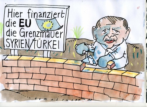 Cartoon: Erdogan (medium) by Jan Tomaschoff tagged türkei,syrien,flucht,türkei,syrien,flucht