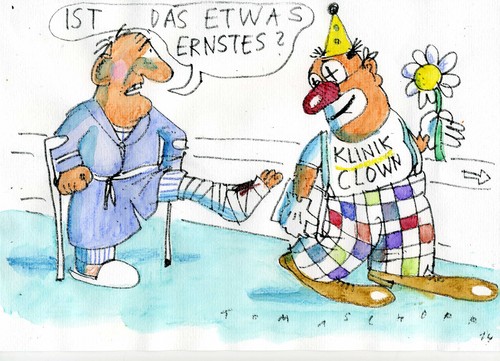 Cartoon: Ernstes Leiden (medium) by Jan Tomaschoff tagged gesundheit,klinik,clown,gesundheit,klinik,clown